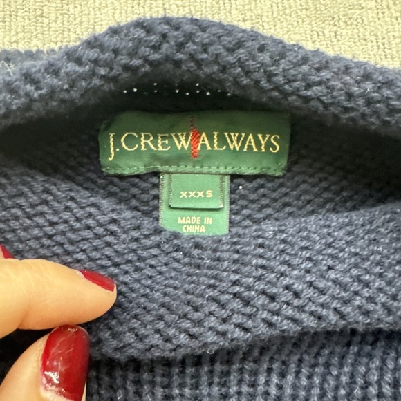 J‎ Crew 1988 Roll Neck Sweater Women's Blue Cotton Knit Classic Fit XXXS - Picture 3 of 8